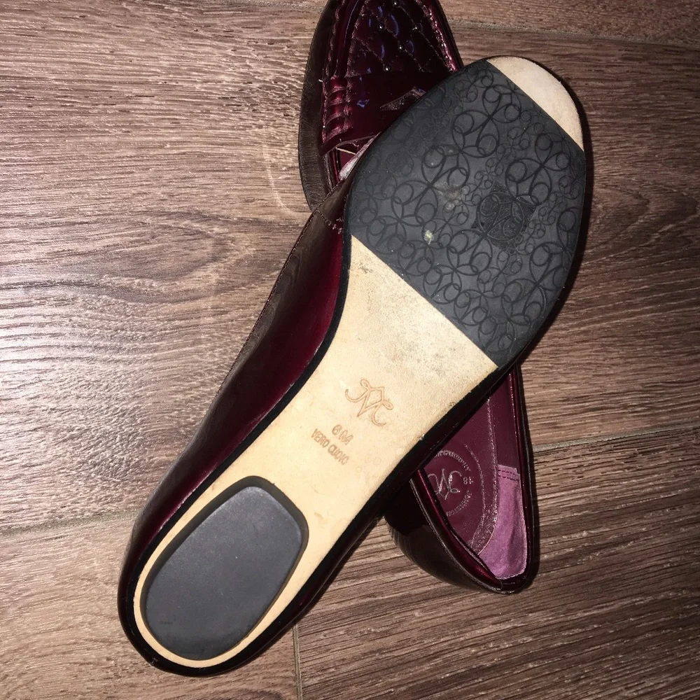 Johnston & Murphy Metallic Burgundy Quilted Leather Loafers